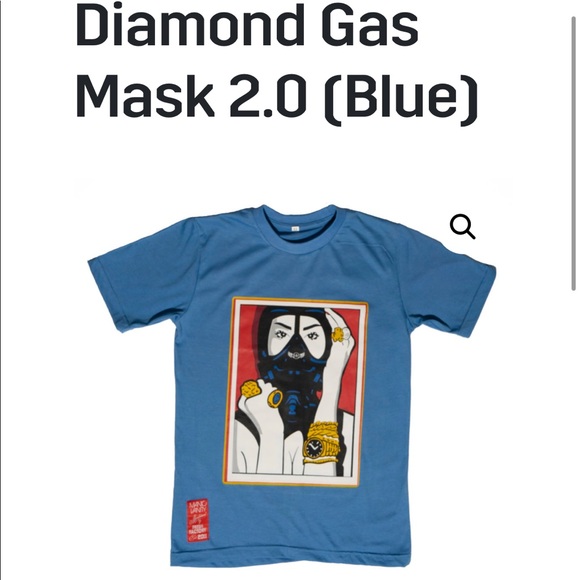 Blue Lady Diamond Gas Mask Tee - Picture 1 of 2
